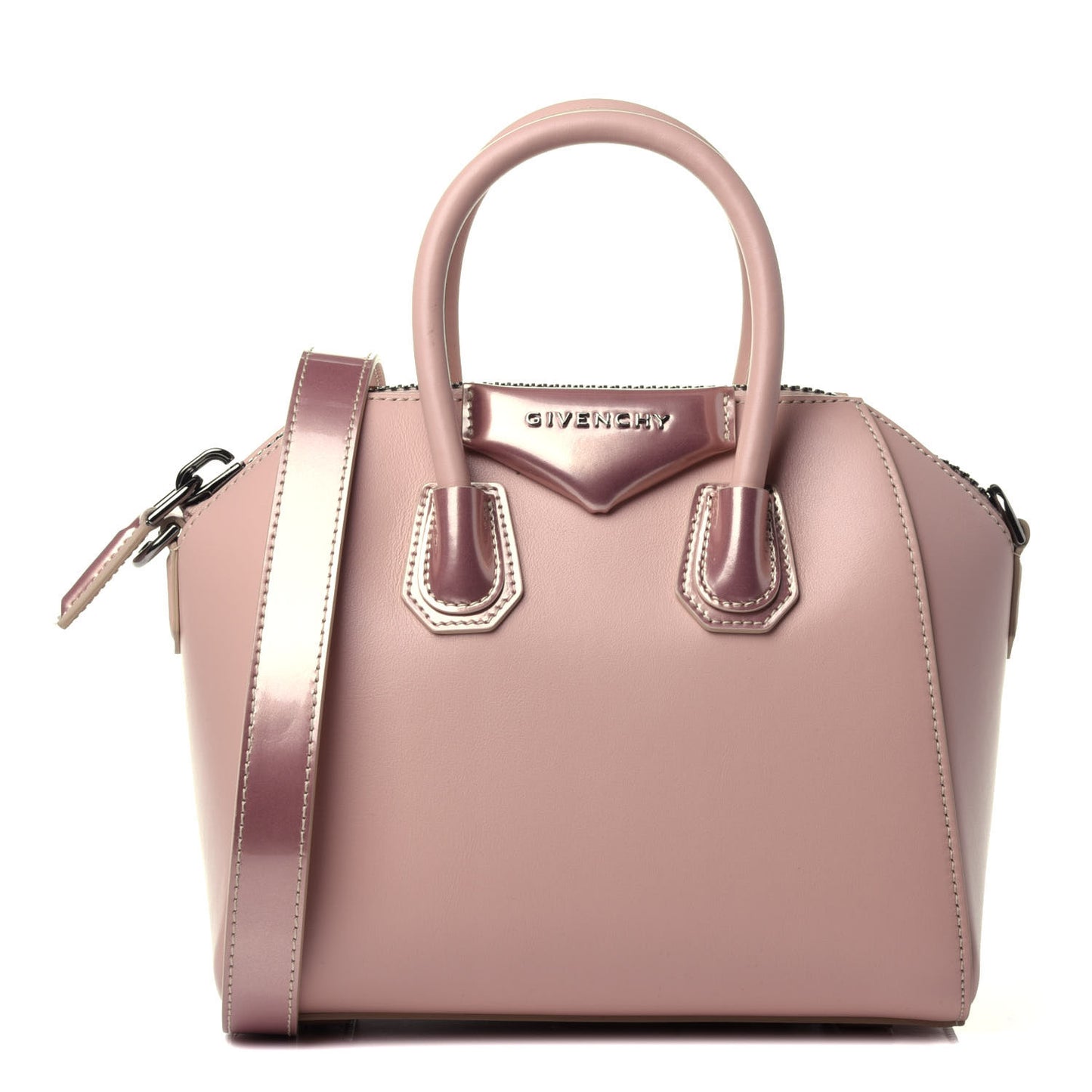 Metallic Calfskin Mini Antigona Light Pink