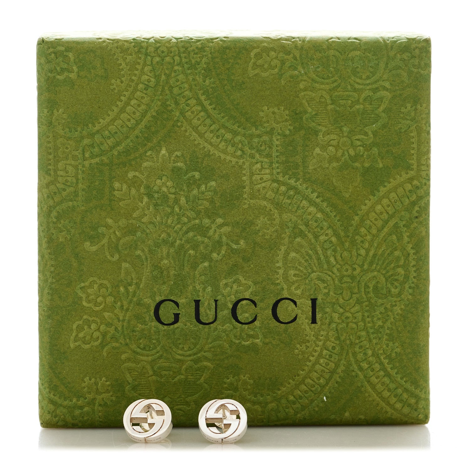 Gucci Sterling Silver Interlocking GG Stud Earrings 3 of 5