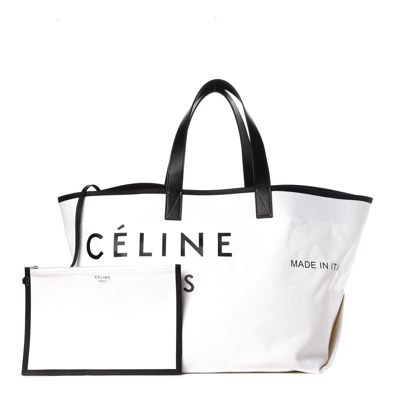 Celine Textile Medium Made In Tote Black White 3 of 10