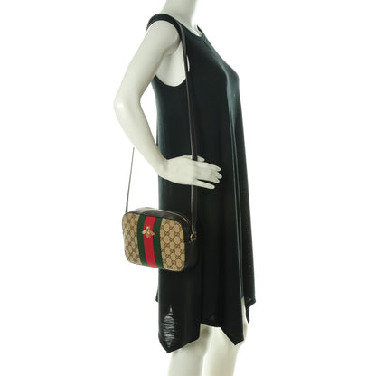 Gucci GG Supreme Monogram Web Small Webby Bee Shoulder Bag Dark Brown 2 of 7