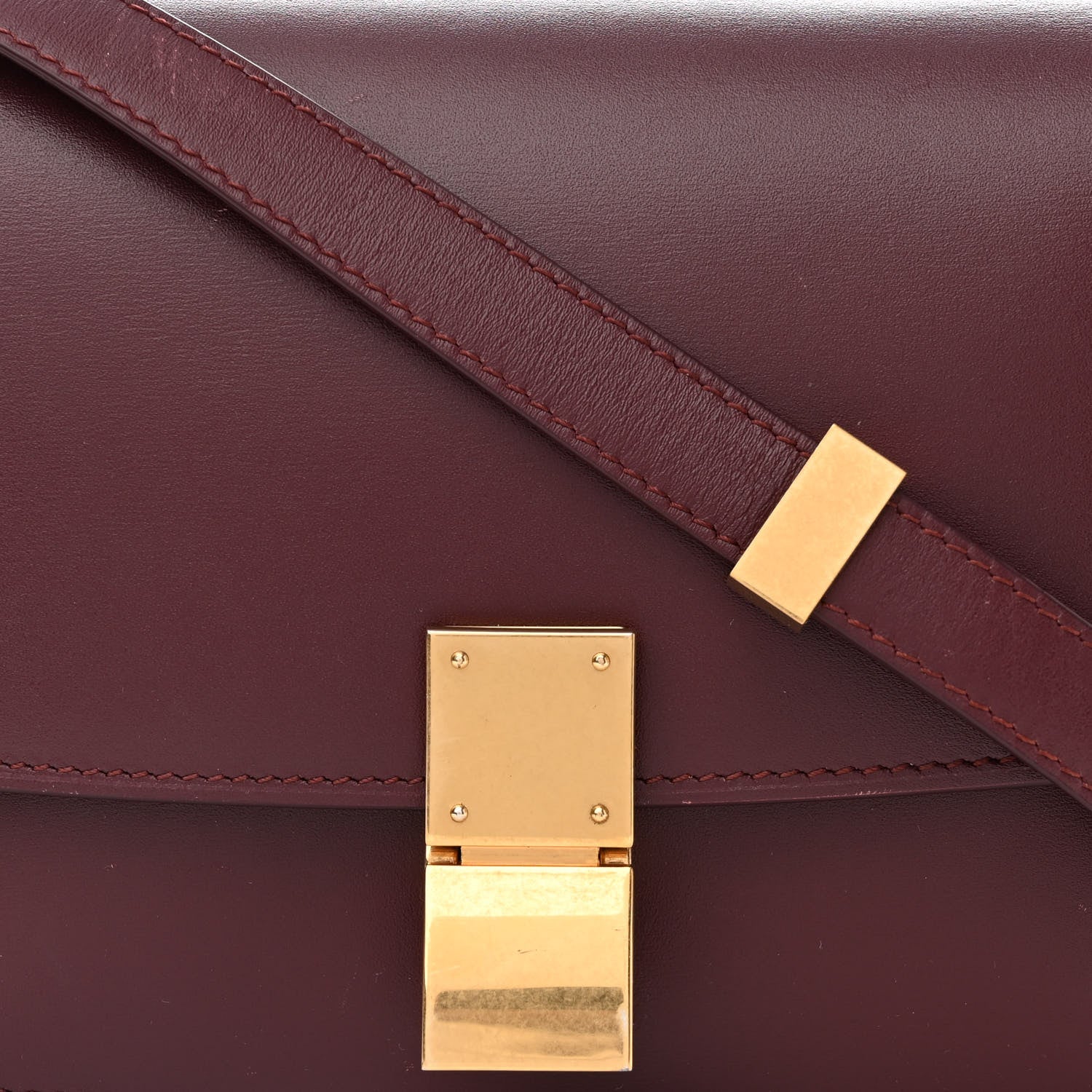 Celine Box Calfskin Small Classic Box Flap Bag Burgundy 8 of 18