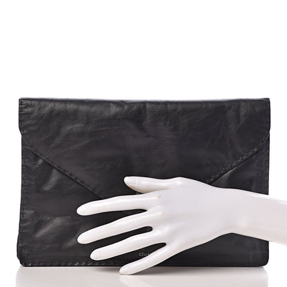 Celine Paperweight Calfskin Clutch Pouch Black 2 of 7