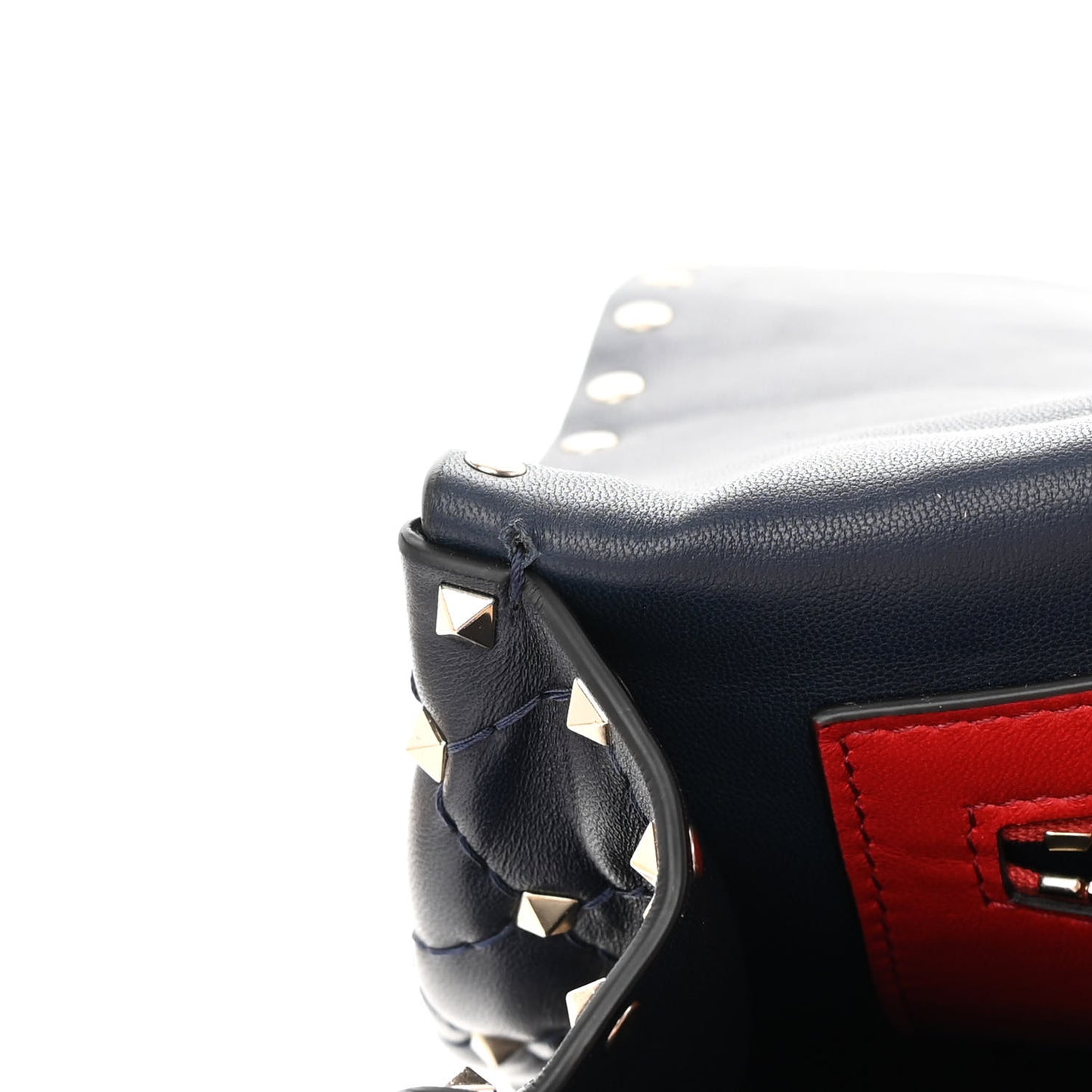 Nappa Large Rockstud Spike Shoulder Bag Marine