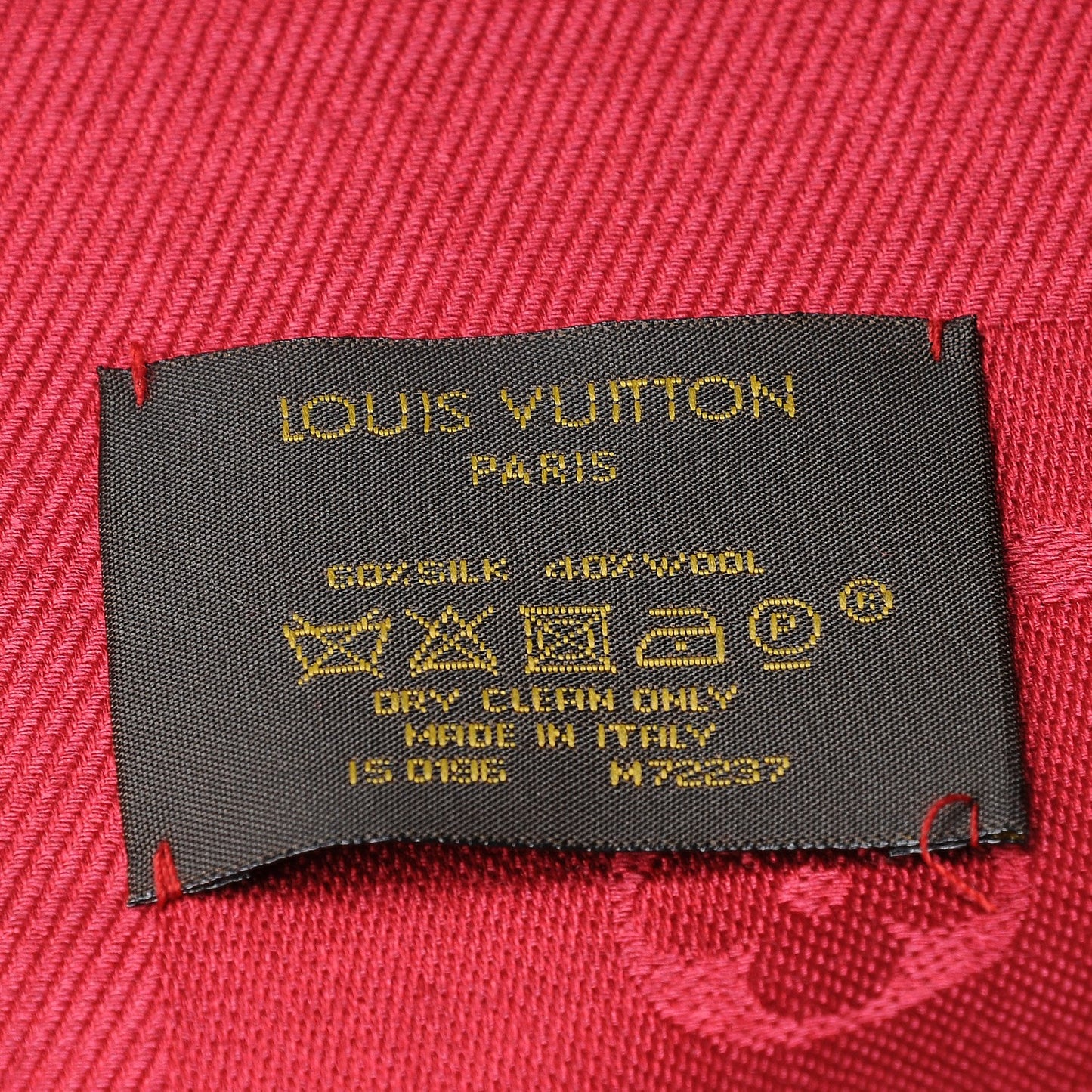 Silk Wool Monogram Shawl Pomme D'Amour
