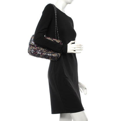 Chanel Sequin Medium Single Flap Anthracite Taupe Bordeaux 3 of 8