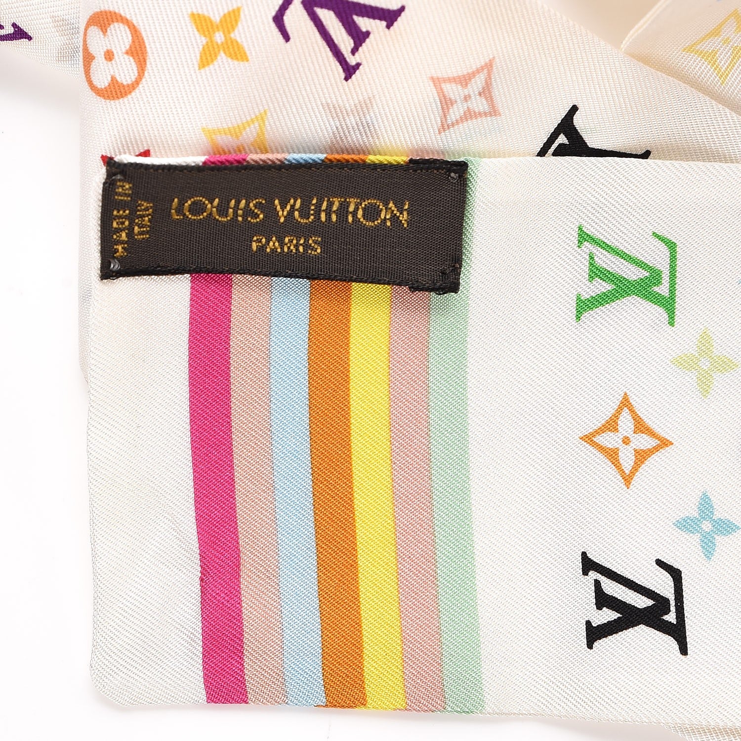 Louis Vuitton Silk Monogram Multicolor Bandeau White 4 of 5
