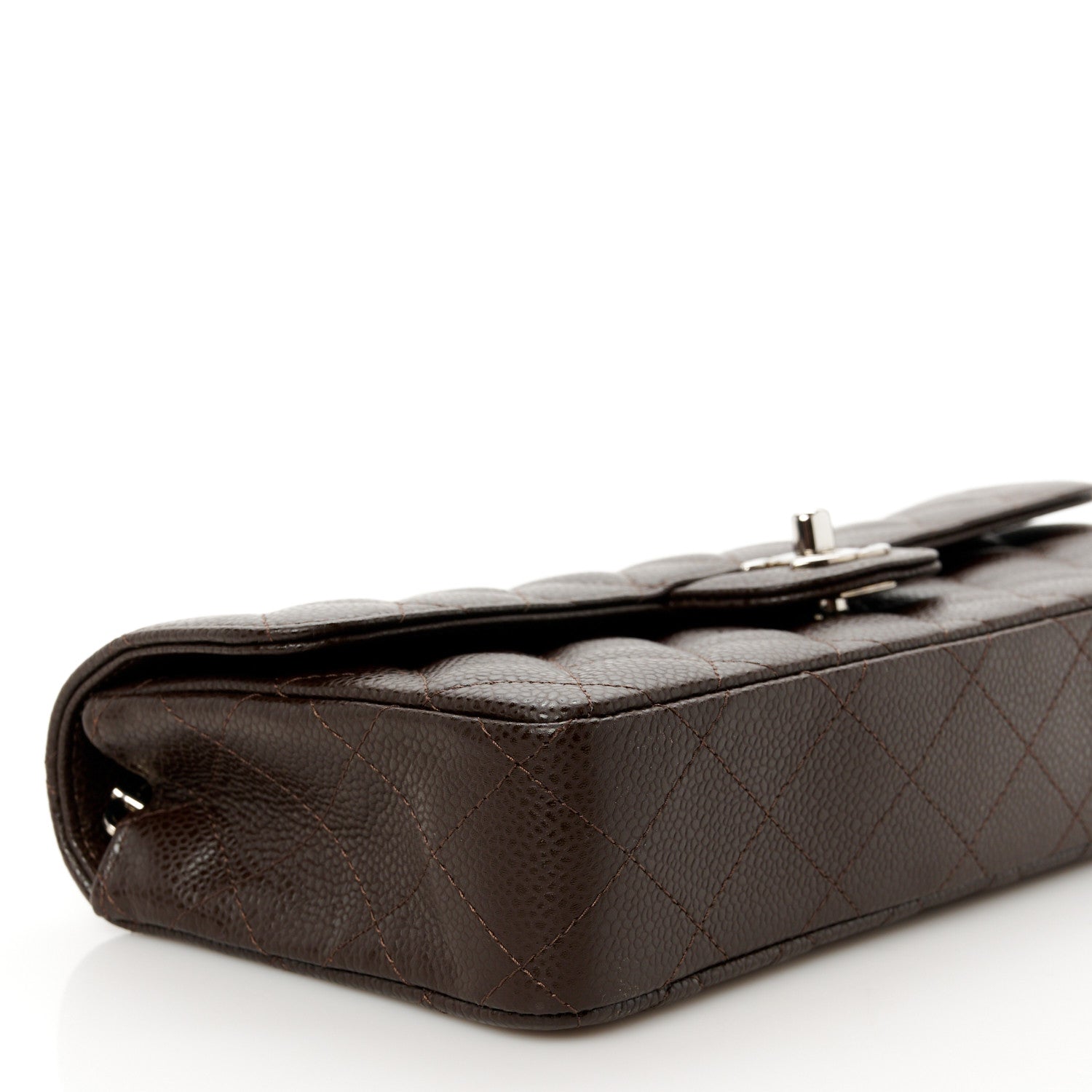 Chanel Caviar Quilted East West Flap Dark Brown 18 of 21