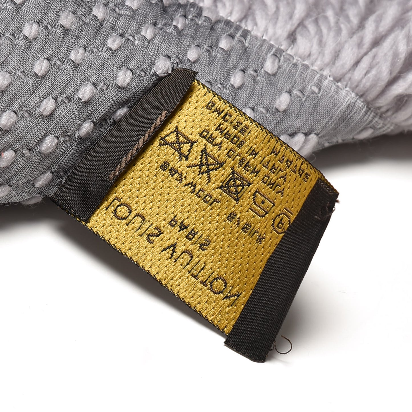 Wool Silk Logomania Scarf Pearl Grey