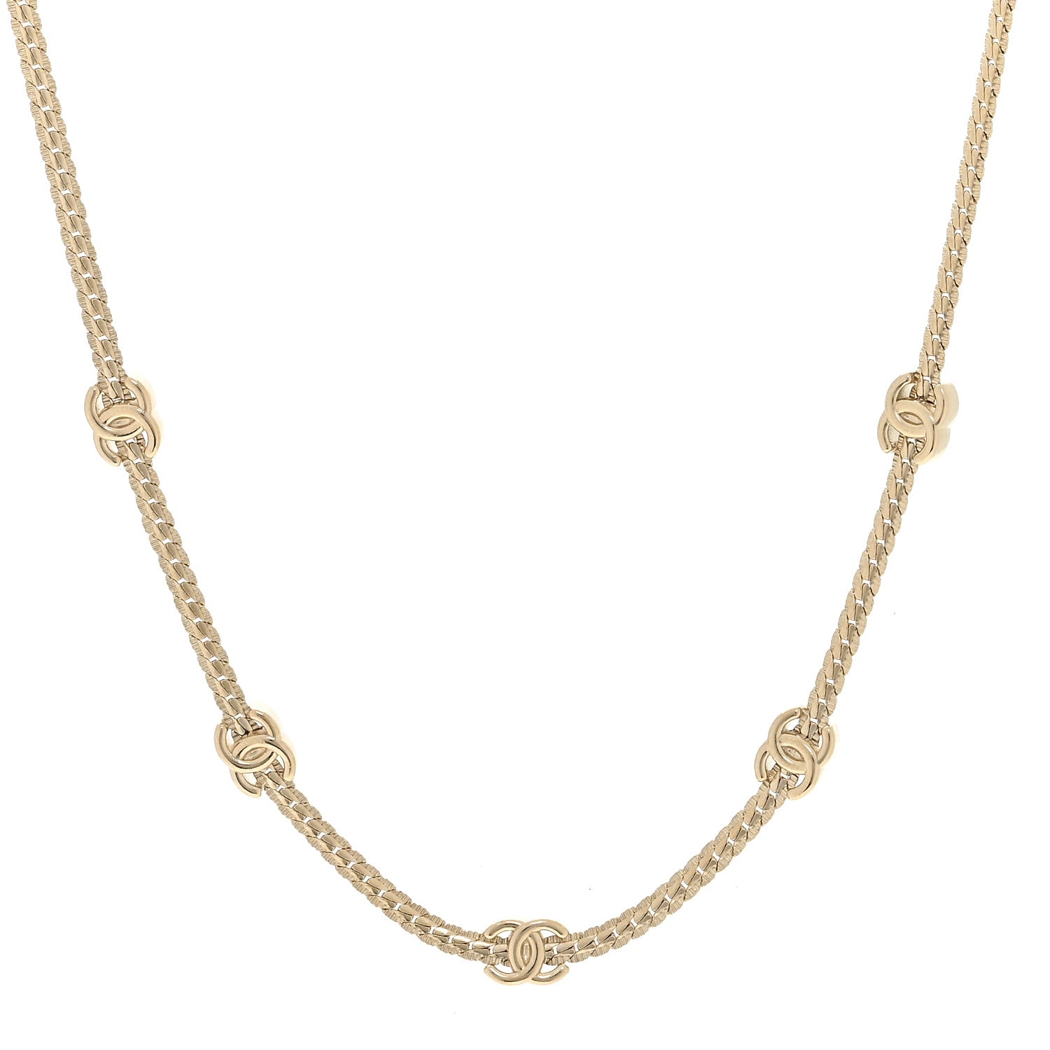 Chanel Metal CC Short Chain Necklace Gold 1 of 5