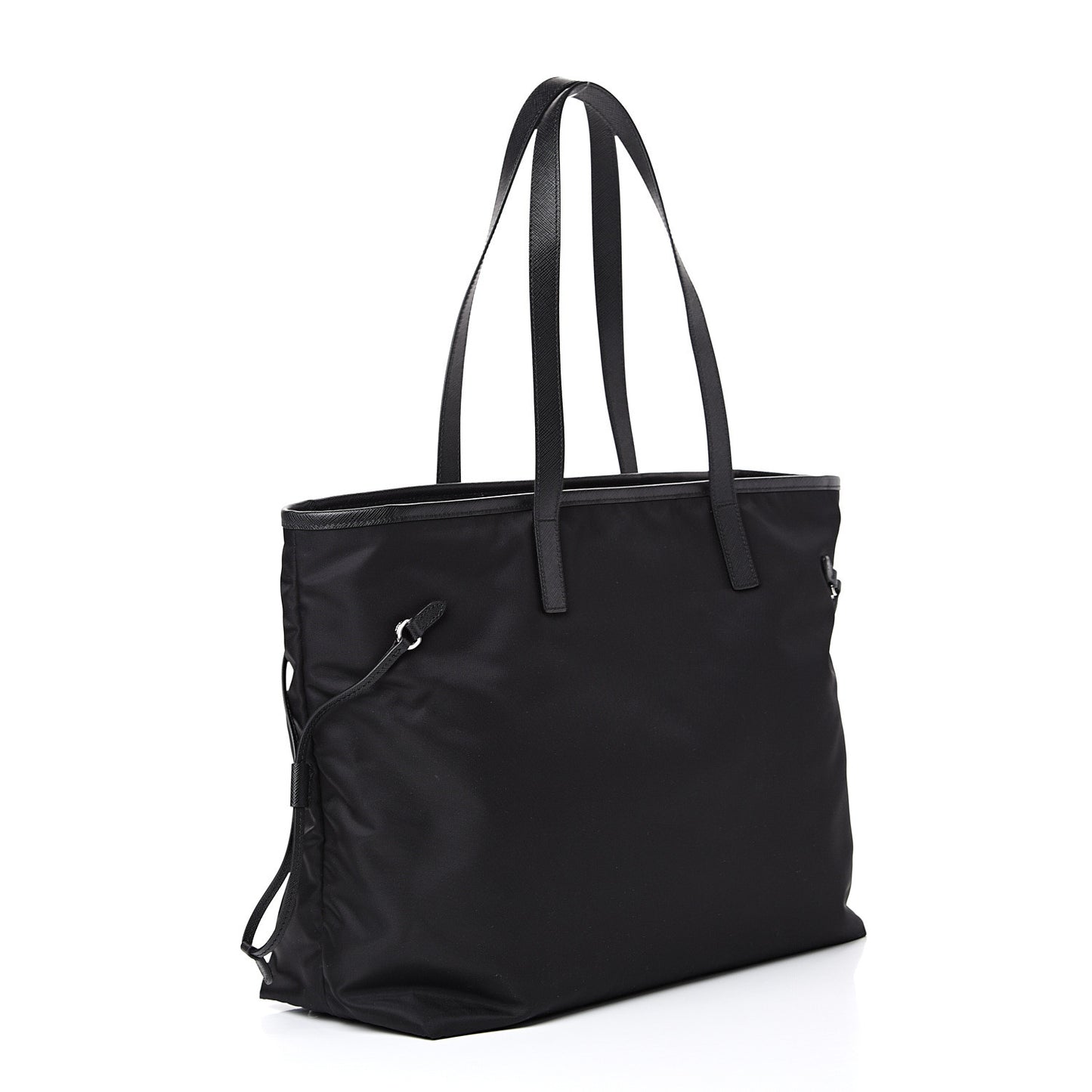 Tessuto Nylon Vela Saffiano Tote Black