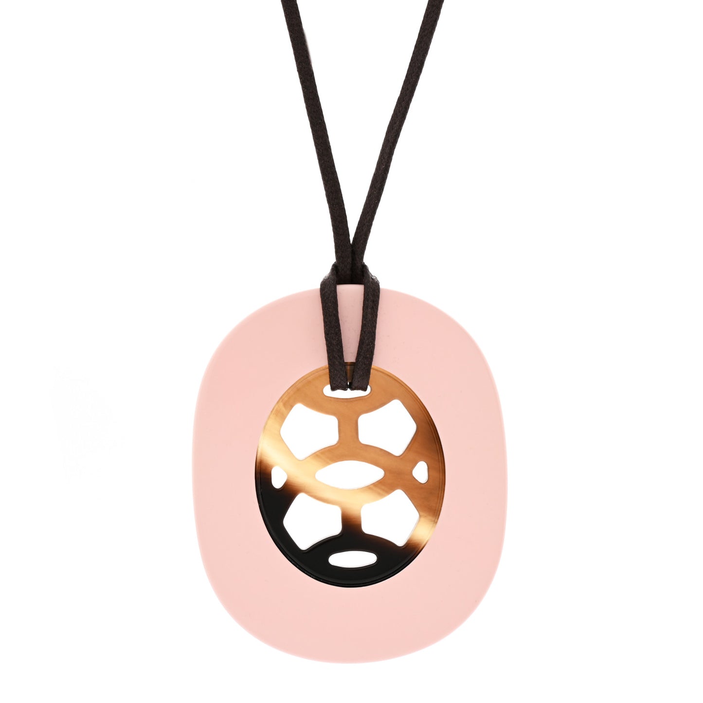 Buffalo Horn Lacquer Lift Necklace Rose Candeur