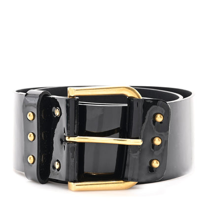 Saint Laurent Patent Studded Belt 70 28 Black 1 of 5