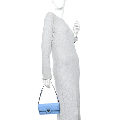 Gucci GG Monogram Scratch Lux Calfskin Mini Luce Shoulder Bag Blue 2 of 10