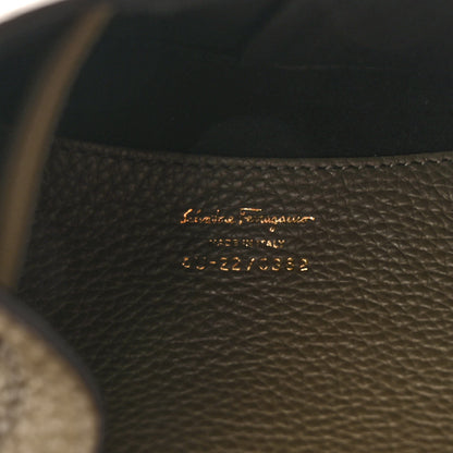 Salvatore Ferragamo Grained Calfskin Mini Gancino Bucket Bag Green 6 of 9
