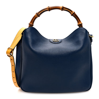 Gucci Softy Wonka Textured Dollar Calfskin Medium Diana Shoulder Bag Blue 1 of 9