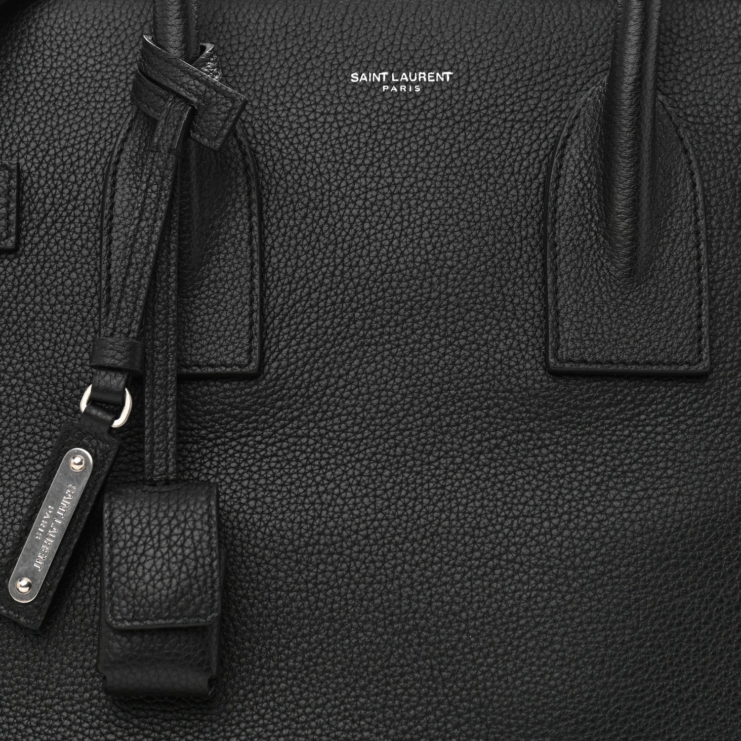 Saint Laurent Grained Calfskin Sac De Jour Souple Duffle 36H Asphalt Black 8 of 10