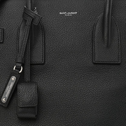 Saint Laurent Grained Calfskin Sac De Jour Souple Duffle 36H Asphalt Black 8 of 10