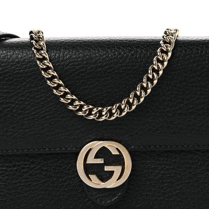 Gucci Dollar Calfskin Interlocking G Chain Wallet Black 8 of 14