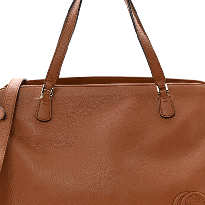 Gucci Calfskin Large Label Tote Brown 8 of 14