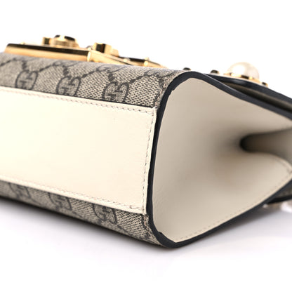 Gucci GG Supreme Monogram Studded Small Padlock Shoulder Bag White 9 of 12