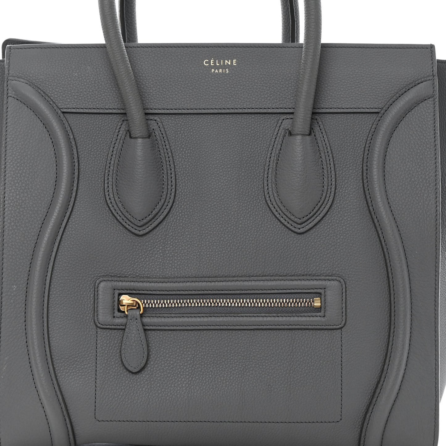 Drummed Calfskin Mini Luggage Kohl