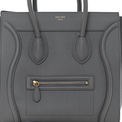 Celine Drummed Calfskin Mini Luggage Kohl 8 of 18