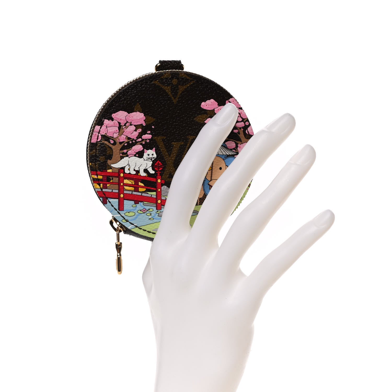 Louis Vuitton Monogram 2021 Christmas Animation Japanese Garden Round Coin Purse Wisteria Pink 2 of 7