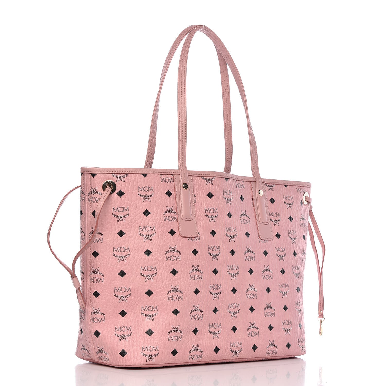 MCM Visetos Medium Liz Reversible Shopper Tote Soft Pink 5 of 15