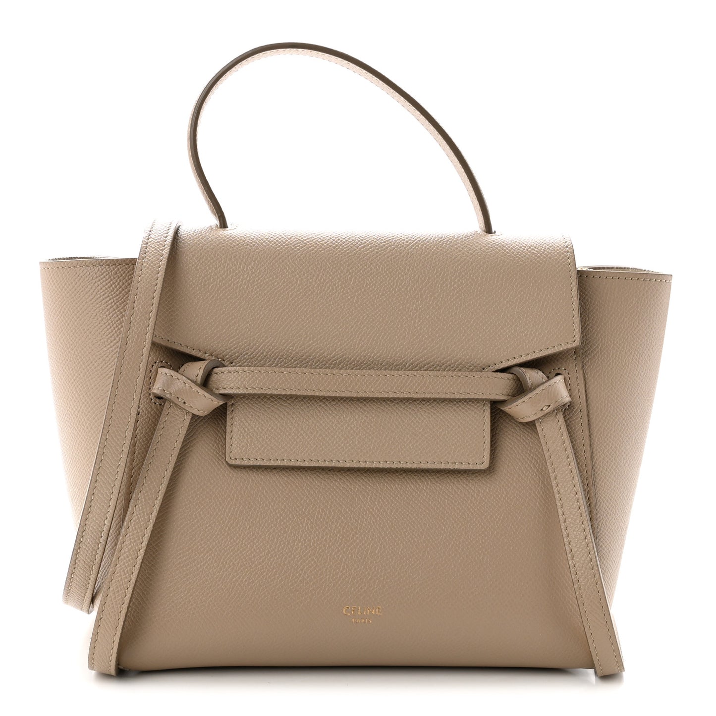 Grained Calfskin Nano Belt Bag Light Taupe