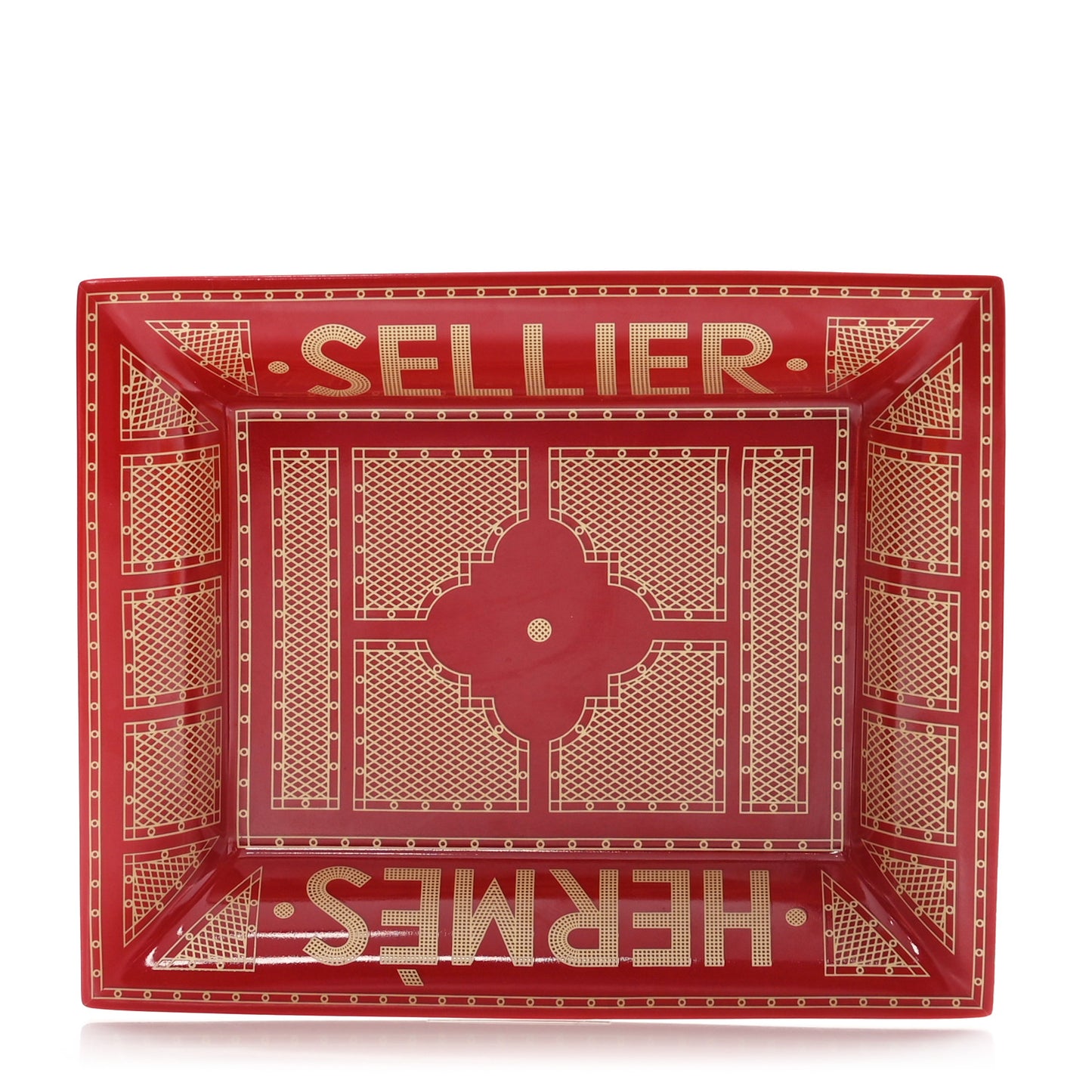 Porcelain Sellier Change Tray Rouge Or