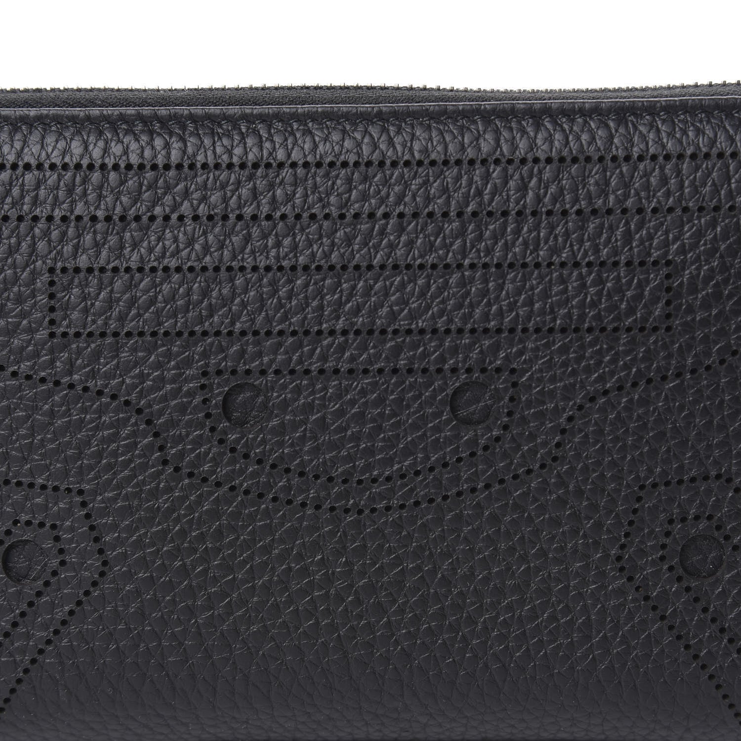 Balenciaga Veau Grana Perforated Blackout Hardware Continental Zip Around Wallet Black 9 of 10