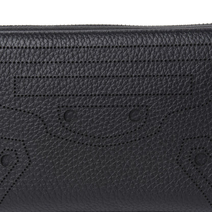 Balenciaga Veau Grana Perforated Blackout Hardware Continental Zip Around Wallet Black 9 of 10