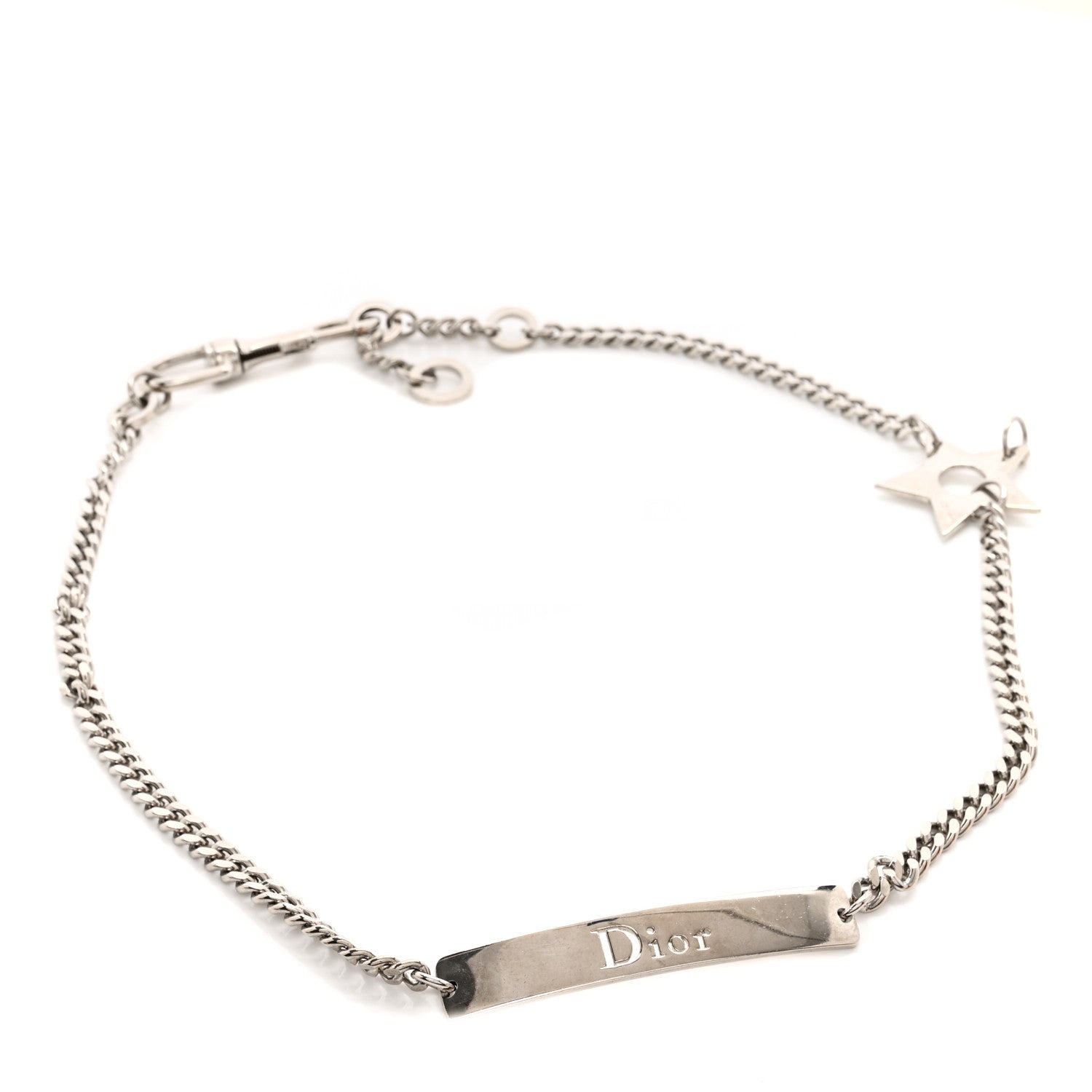 Christian Dior Metal Chain Logo Star Belt Silver 1 of 4