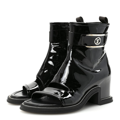 Louis Vuitton Patent Calfskin Moonlight Boots 39 Black 4 of 9