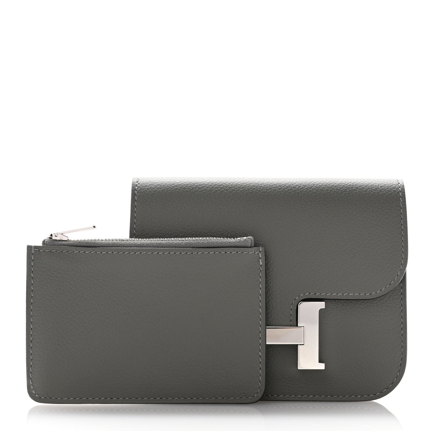 Hermes Evercolor Constance Slim Wallet Gris Meyer 3 of 9