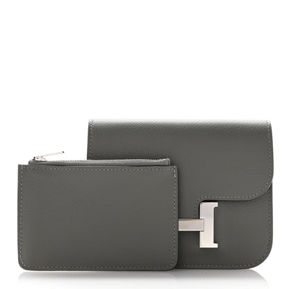 Hermes Evercolor Constance Slim Wallet Gris Meyer 3 of 9