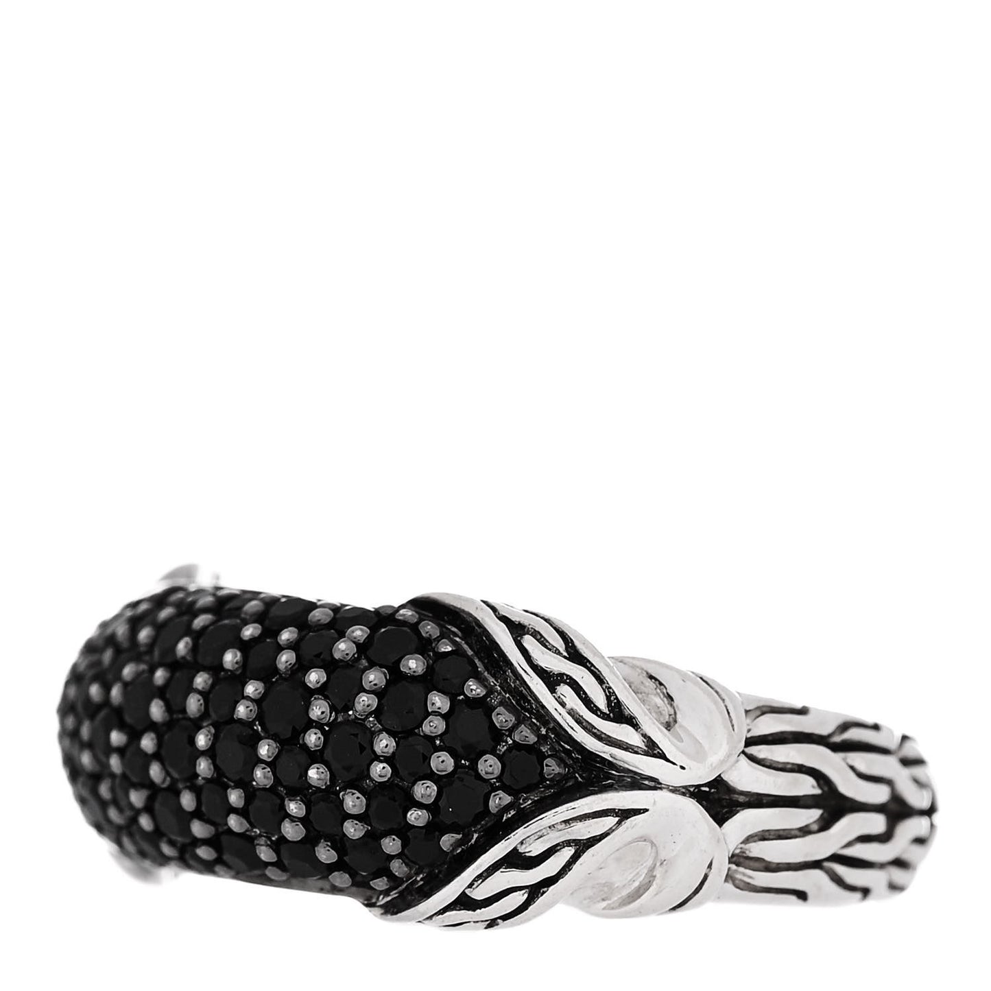 Sterling Silver Black Spinel Classic Chain Ring 54 7