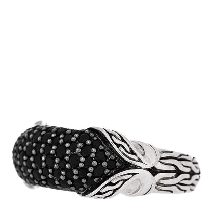 John Hardy Sterling Silver Black Spinel Classic Chain Ring 54 7 3 of 6