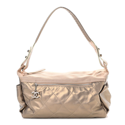 Chanel Coated Canvas Paris Biarritz Hobo Gold 1 of 8