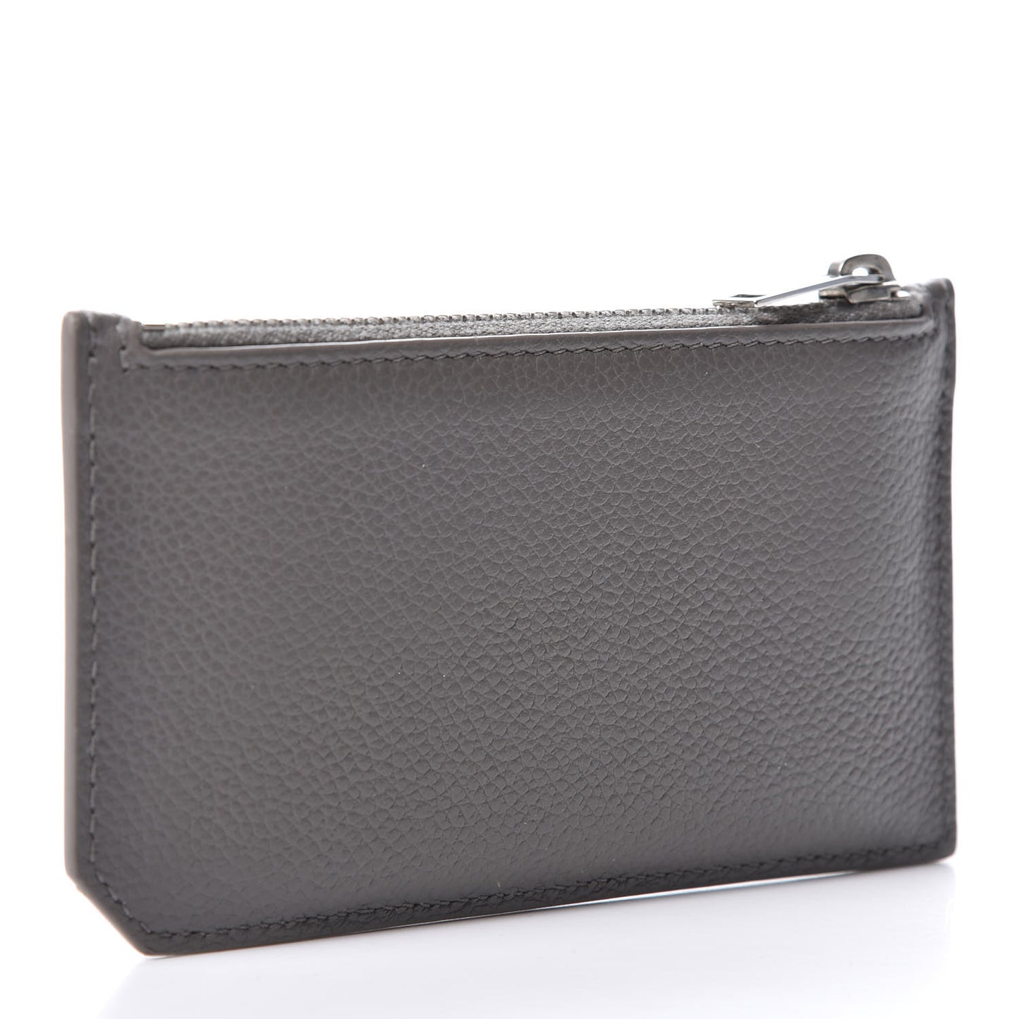Grained Calfskin 5 Fragments Zip Pouch Card Holder Earth