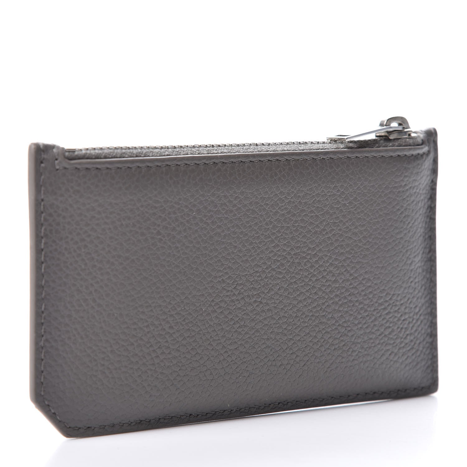 Saint Laurent Grained Calfskin 5 Fragments Zip Pouch Card Holder Earth 2 of 9