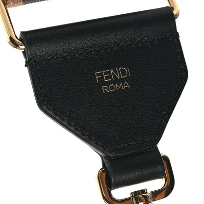 Fendi Jacquard Ribbon Vitello King FF Adjustable Strap You Fango Marrone Black 3 of 4