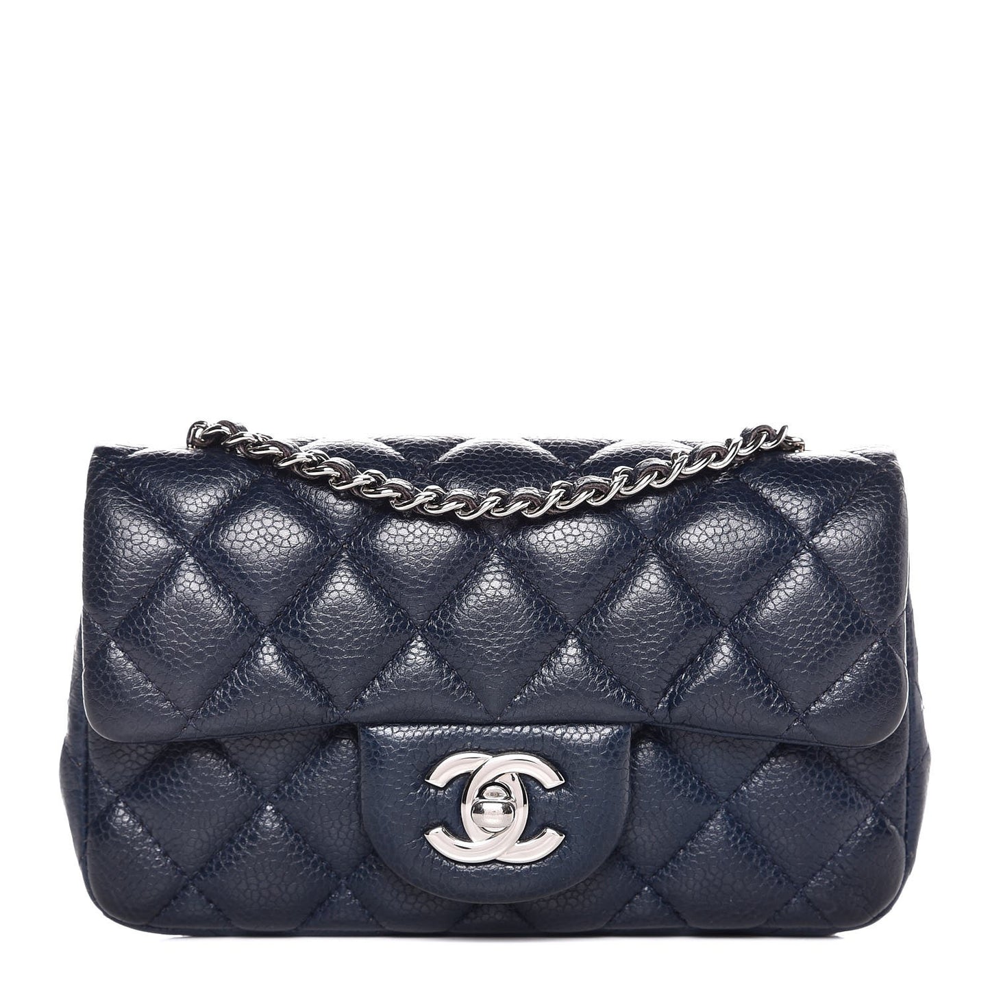 Caviar Quilted Extra Mini Flap Navy
