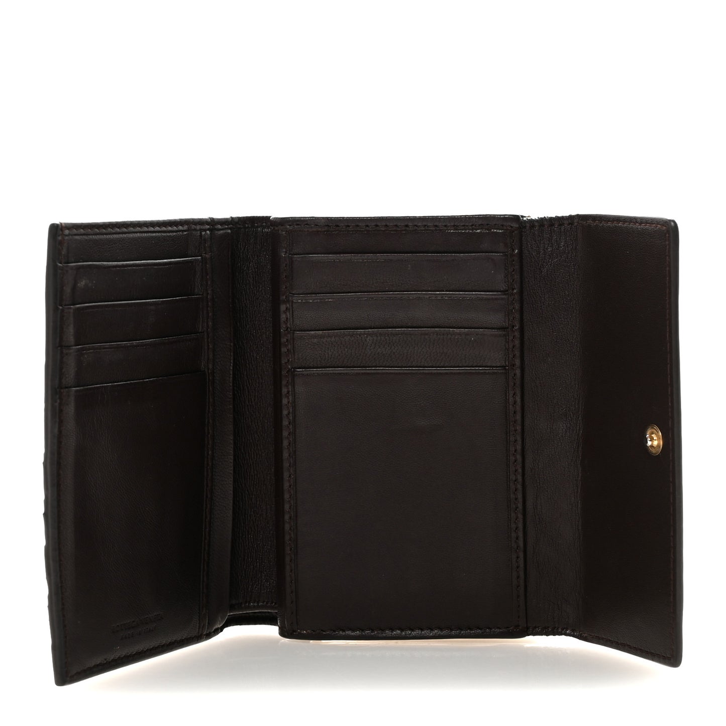 Nappa Intrecciato French Flap Wallet Ebano