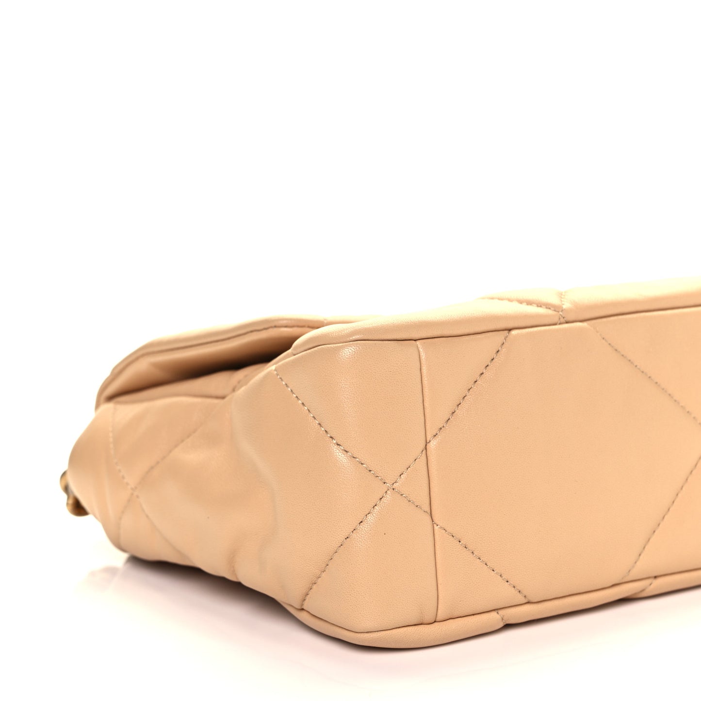 Lambskin Quilted Medium Chanel 19 Flap Light Beige