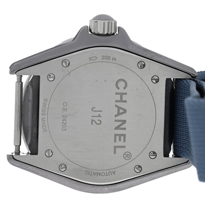 Chanel Titanium Ceramic Nylon 38mm J12 Automatic Watch Blue 4 of 6