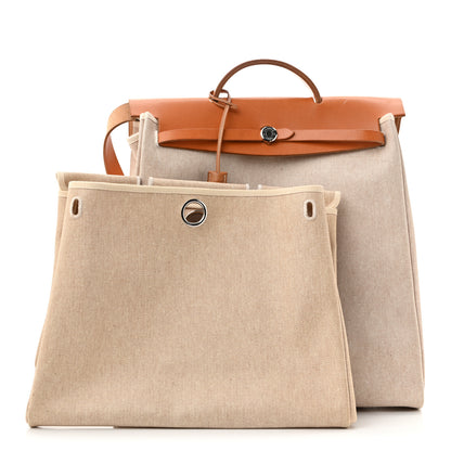 Hermes Toile Vache Calfskin Herbag 39 MM Natural 4 of 27