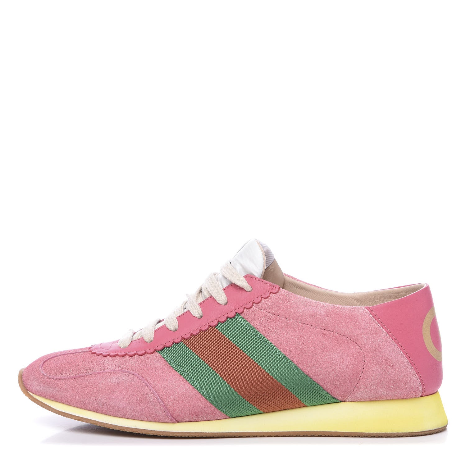 Gucci Suede Web Womens Rocket Sneakers 37.5 Rhododendron Pink 1 of 8