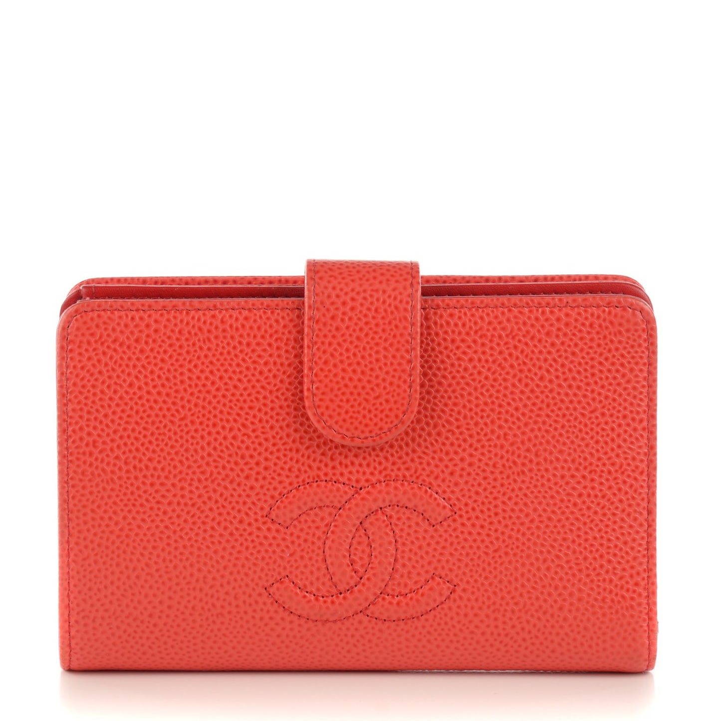 Caviar Timeless CC L-Zip Pocket Wallet Light Red