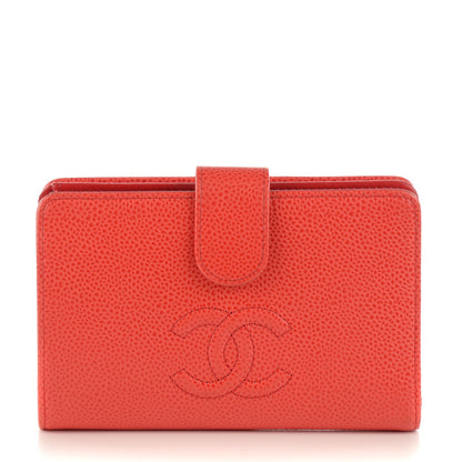 Chanel Caviar Timeless CC L-Zip Pocket Wallet Light Red 1 of 8
